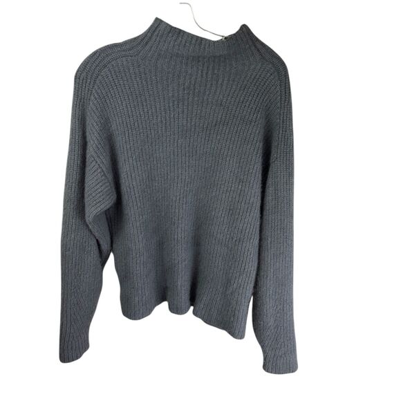 Ann Taylor Women M 100% Cashmere Sweater Green Mock Neck Classic - Picture 1 of 4